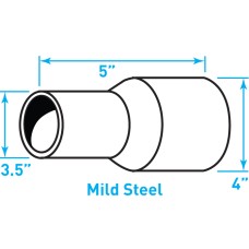 Truck Exhaust Expanded Adaptor, Mild Steel - 3.5" / 4" Outside Diameter